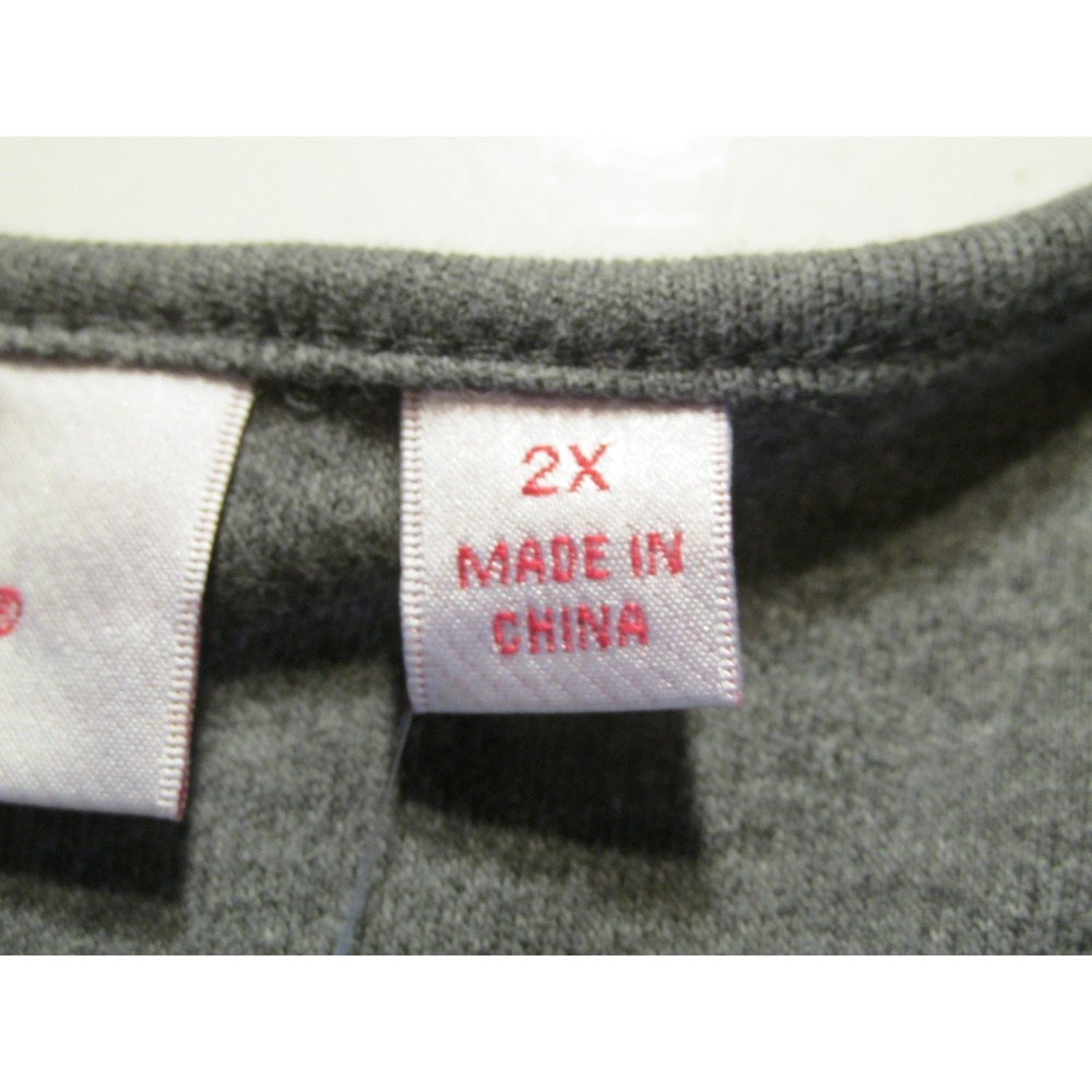 NWT QUACKER FACTORY Pullover Tunic Sweater Women Plus 3X Gray Studs Rhinestones - Picture 11 of 16
